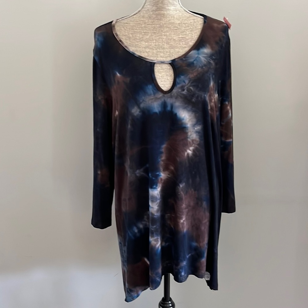 Aveology Gothic Cosmic Hippie Boho Keyhole Tie dyed size 22/24 shirt/dress.